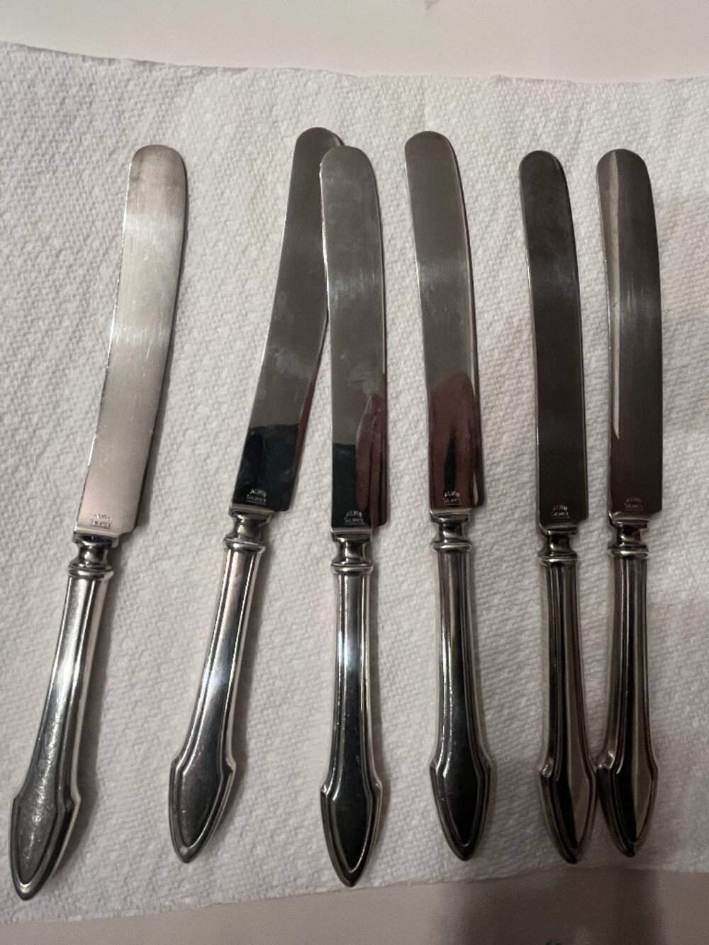 Vintage Alvin Silmet George Washington Silverplate Knives Set 6